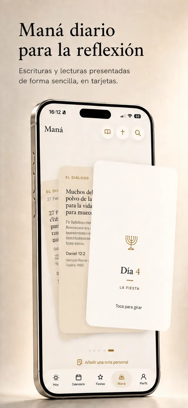 Maná en Day 4: una tarjeta diaria con un versículo y una palabra de ánimo