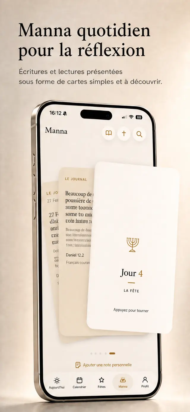 La manne dans Day 4 : une carte du jour avec un verset et un encouragement