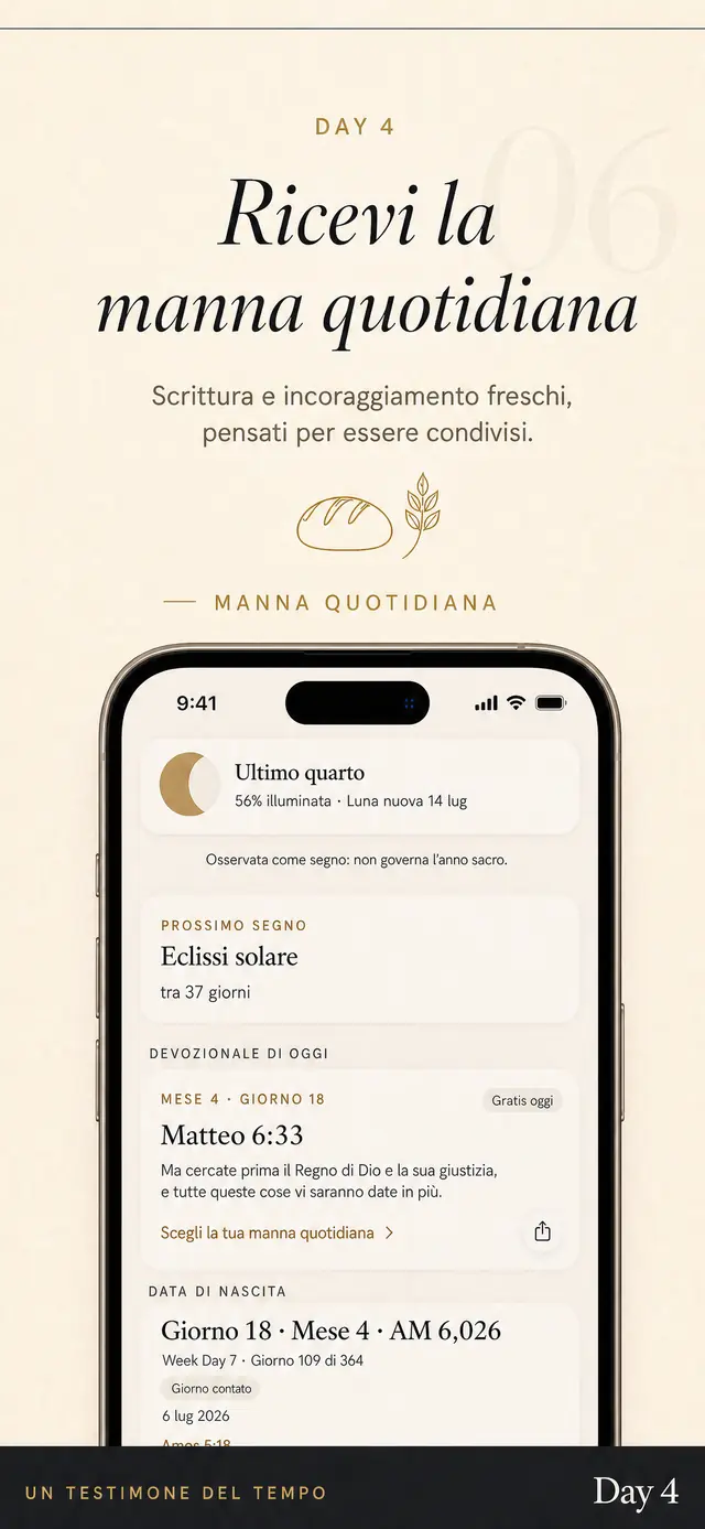 Manna in Day 4: una carta quotidiana con un versetto e un incoraggiamento