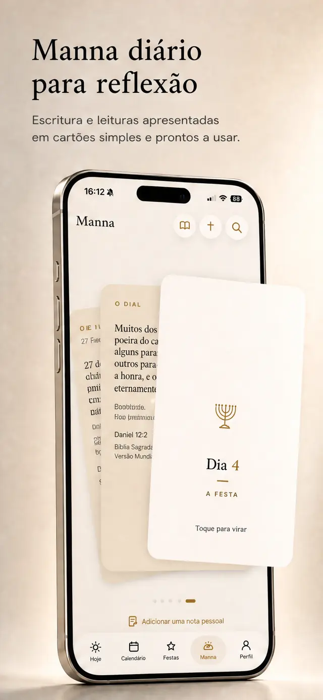 Maná no Day 4: um cartão diário com um versículo e uma palavra de incentivo